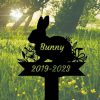 Personalized Rabbit Bunny Memorial Sign Yard Stakes Grave Marker Cemetery Decor Custom Metal Sign 4