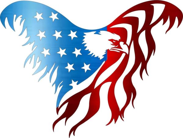 Personalized Red White Blue Eagle Sign Independence Day Veteran Day Patriotic Decor Custom Metal Sign