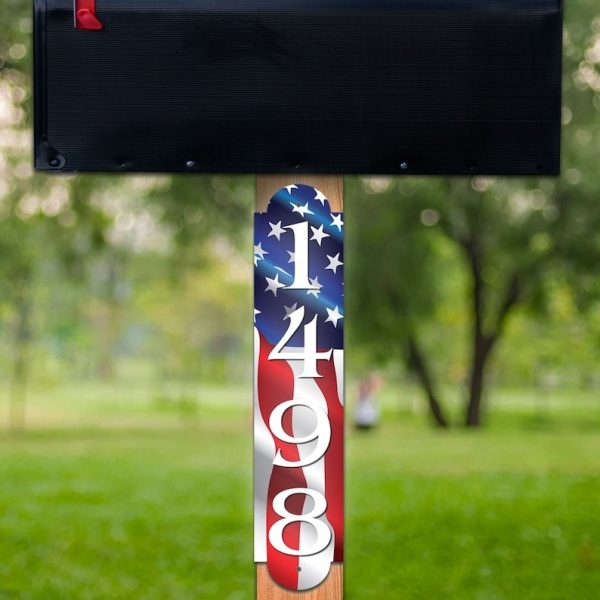 Personalized Reflective Patriotic Vertical Sign Independence Day Veteran Day Patriotic Decor Custom Metal Sign