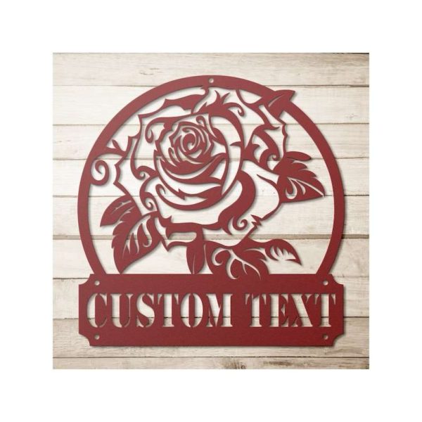 Personalized Rose Garden Welcome Decorative Custom Metal Sign Housewarming Gift