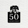 Personalized Sausage Dog Dachshund Cute Puppy Address Sign House Number Plaque Custom Metal Sign 3
