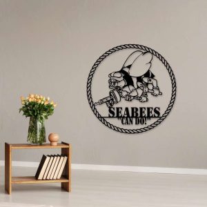 Personalized Seabee Navy Veteran Sign Independence Day Veteran Day Patriotic Decor Custom Metal Sign 2