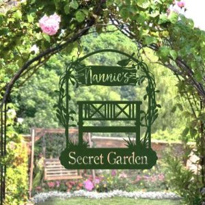 Personalized Secret Garden Chair Peaful Garden Decorative Custom Metal Sign