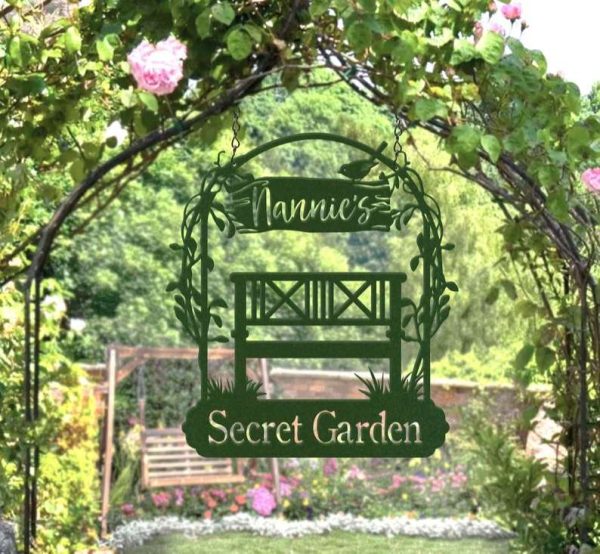 Personalized Secret Garden Chair Peaful Garden Decorative Custom Metal Sign