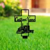 Personalized Semi Truck Memorial Sign Yard Stakes Trucker Grave Marker Cemetery Decor Custom Metal Sign 4