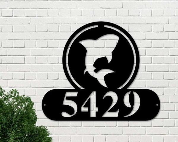 Personalized Shark Address Sign House Number Plaque Custom Metal Sign