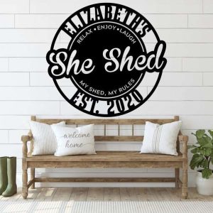 Personalized She Shed Garden Room Decorative Custom Metal Sign Housewarming Gift