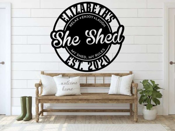 Personalized She Shed Garden Room Decorative Custom Metal Sign Housewarming Gift