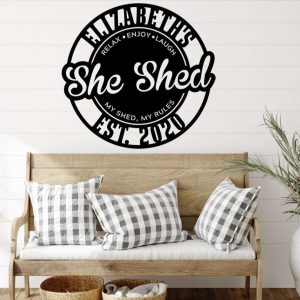 Personalized She Shed Garden Room Decorative Custom Metal Sign Housewarming Gift 3