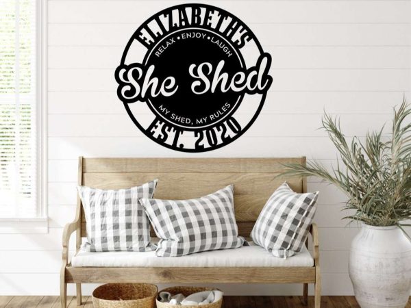 Personalized She Shed Garden Room Decorative Custom Metal Sign Housewarming Gift