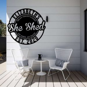 Personalized She Shed Garden Room Decorative Custom Metal Sign Housewarming Gift 4