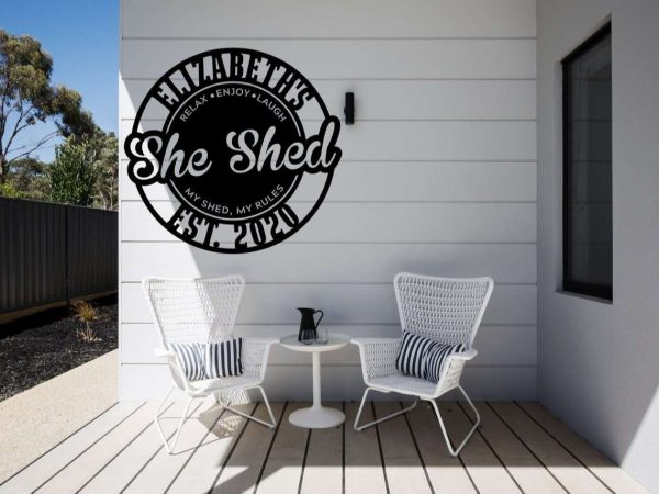 Personalized She Shed Garden Room Decorative Custom Metal Sign Housewarming Gift