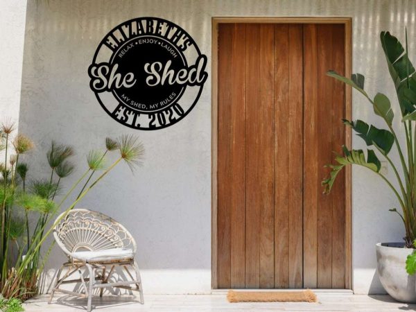 Personalized She Shed Garden Room Decorative Custom Metal Sign Housewarming Gift