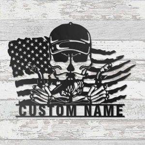 Personalized Skull Welder US Flag Mechanic Custom Metal Sign Housewarming Gifts 2