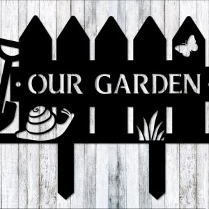 Personalized Snail and Butterfly Garden Decorative Custom Metal Sign