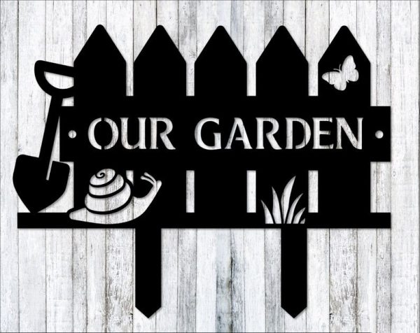 Personalized Snail and Butterfly Garden Decorative Custom Metal Sign