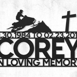 Personalized Snowmobile Memorial Sign Skiing Remembrance In Loving Memory Custom Metal Sign 1 1