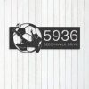 Personalized Soccer Player Football V2 Address Sign House Number Plaque Custom Metal Sign 4