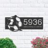 Personalized Soccer Player Football V3 Address Sign House Number Plaque Custom Metal Sign 1