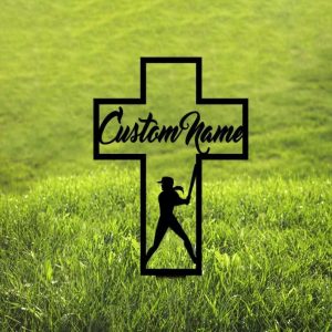 Personalized Softball Player Memorial Sign Yard Stakes Softball Grave Marker Cemetery Decor Custom Metal Sign 1