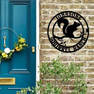 Personalized Squirrel House Squirrel Ranch Garden Decorative Custom Metal Sign 2