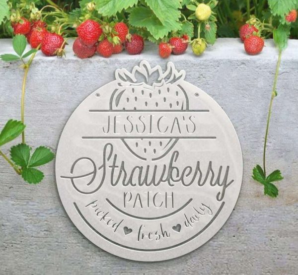 Personalized Strawberry Farm Garden Decorative Custom Metal Sign