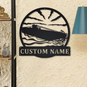 Personalized Submarine Navy Sign Independence Day Veteran Day Patriotic Decor Gift Custom Metal Sign 2