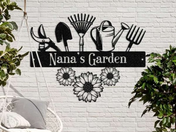 Personalized Sunflower Garden Tools Lawn Yard Decorative Garden Custom Metal Sign