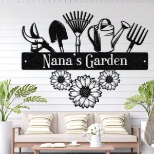 Personalized Sunflower Garden Tools Lawn Yard Decorative Garden Custom Metal Sign 3