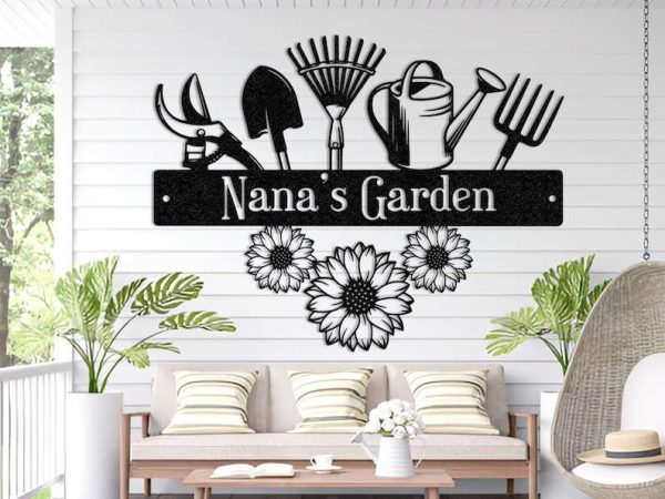 Personalized Sunflower Garden Tools Lawn Yard Decorative Garden Custom Metal Sign