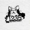 Personalized Suprise Cat Address Sign House Number Plaque Custom Metal Sign 3