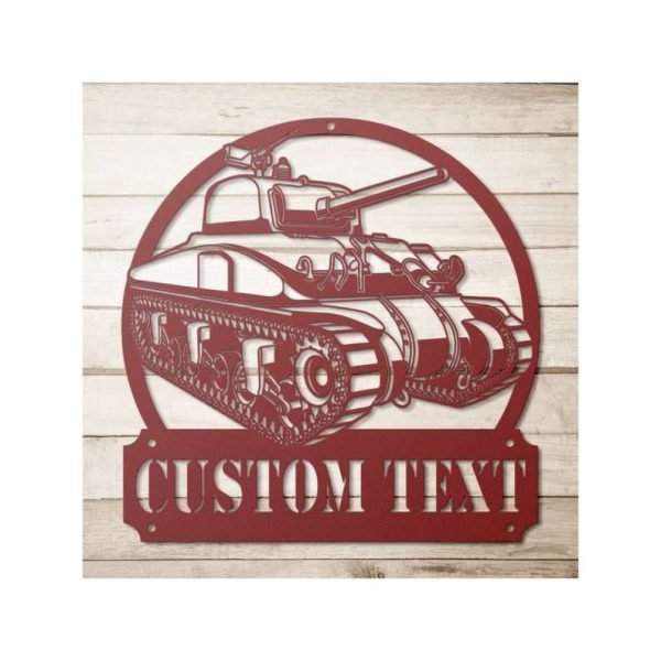 Personalized Tank Sign Independence Day Veteran Day Patriotic Decor Gift Custom Metal Sign