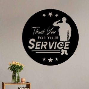 Personalized Thank You For Your Service Sign Independence Day Veteran Day Patriotic Decor Gift Custom Metal Sign 1