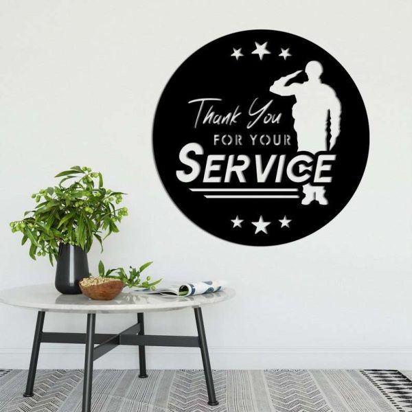 Personalized Thank You For Your Service Sign Independence Day Veteran Day Patriotic Decor Gift Custom Metal Sign