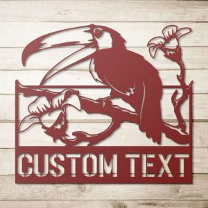 Personalized Toucan Birds Garden Yard Decorative Custom Metal Sign