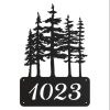 Personalized Tree Forest Address Sign Pine Trees House Number Plaque Custom Metal Sign 1 1