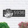Personalized Tree of Life with Dog Address Sign House Number Plaque Custom Metal Sign 1