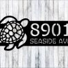 Personalized Turtle Address Sign Coastal Seaside Nautical Theme Beach House House Number Plaque Custom Metal Sign 3