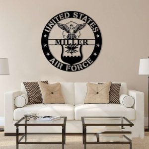 Personalized US Air Force Military Sign Independence Day Veteran Day Patriotic Decor Custom Metal Sign 1 1