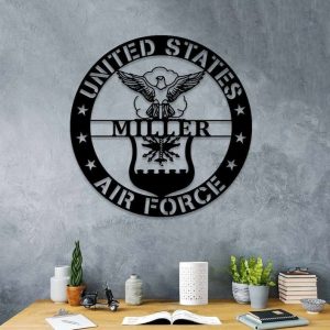 Personalized US Air Force Military Sign Independence Day Veteran Day Patriotic Decor Custom Metal Sign 2