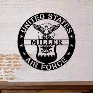 Personalized US Air Force Military Sign Independence Day Veteran Day Patriotic Decor Custom Metal Sign 3