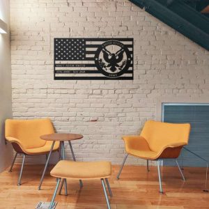 Personalized US Army American Flag Sign Independence Day Veteran Day Patriotic Decor Custom Metal Sign 2