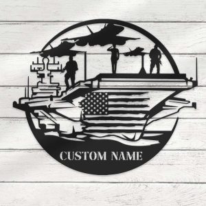 Personalized US Marine Navy Air Force Sign Independence Day Proud Veteran Day Patriotic Decor Custom Metal Sign