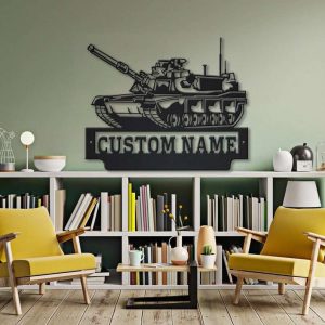 Personalized US Military Tank Sign Independence Day Veteran Day Patriotic Decor Gift Custom Metal Sign 2