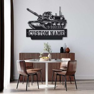 Personalized US Military Tank Sign Independence Day Veteran Day Patriotic Decor Gift Custom Metal Sign 3