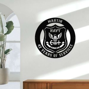 Personalized US Navy Retirement Sign Independence Day Veteran Day Patriotic Decor Custom Metal Sign