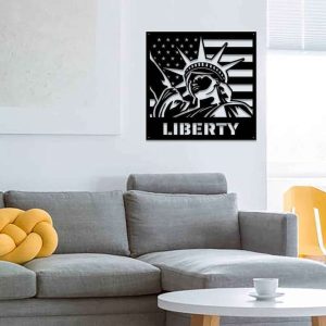 Personalized USA Freedom Lady Liberty Sign Independence Day Veteran Day Patriotic Decor Custom Metal Sign 2