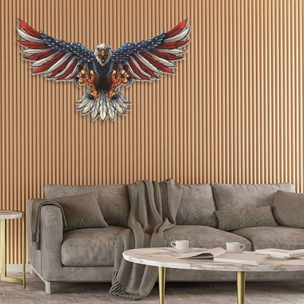 Personalized United States Bald Eagle Sign Independence Day Veteran Day Patriotic Decor Custom Metal Sign