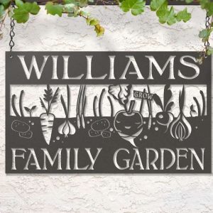 Personalized Vegetable Family Garden Decorative Custom Metal Sign