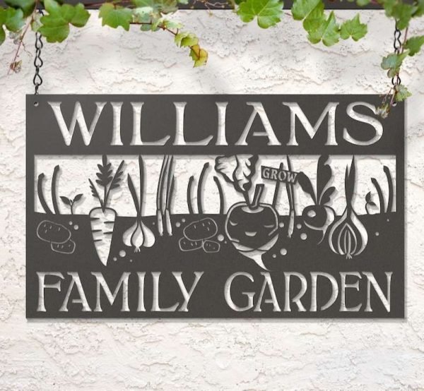 Personalized Vegetable Family Garden Decorative Custom Metal Sign